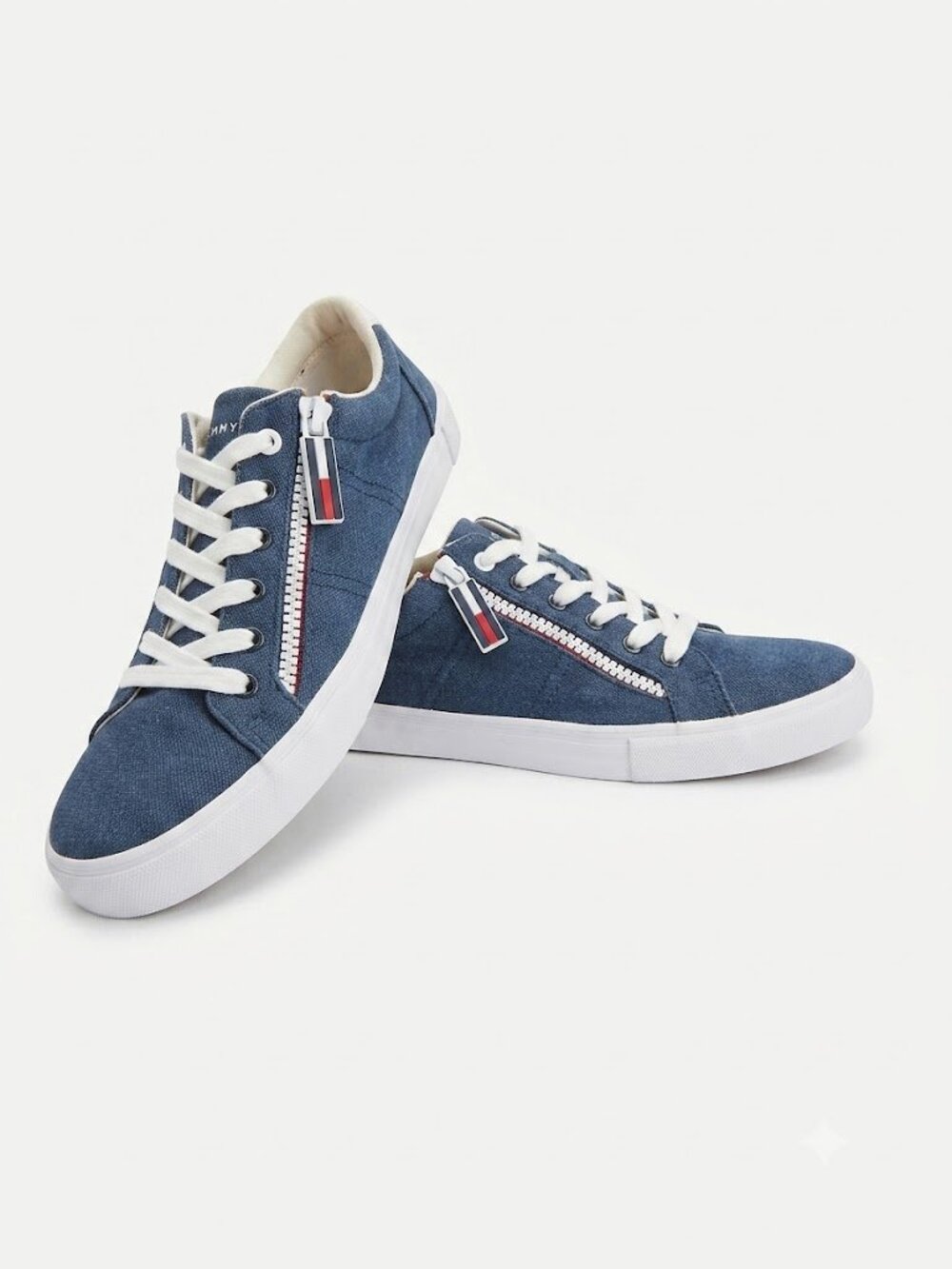 Tommy Hilfiger TWPASKAL2-F Side Zipper Canvas Sneakers Blue Women’s 8.5